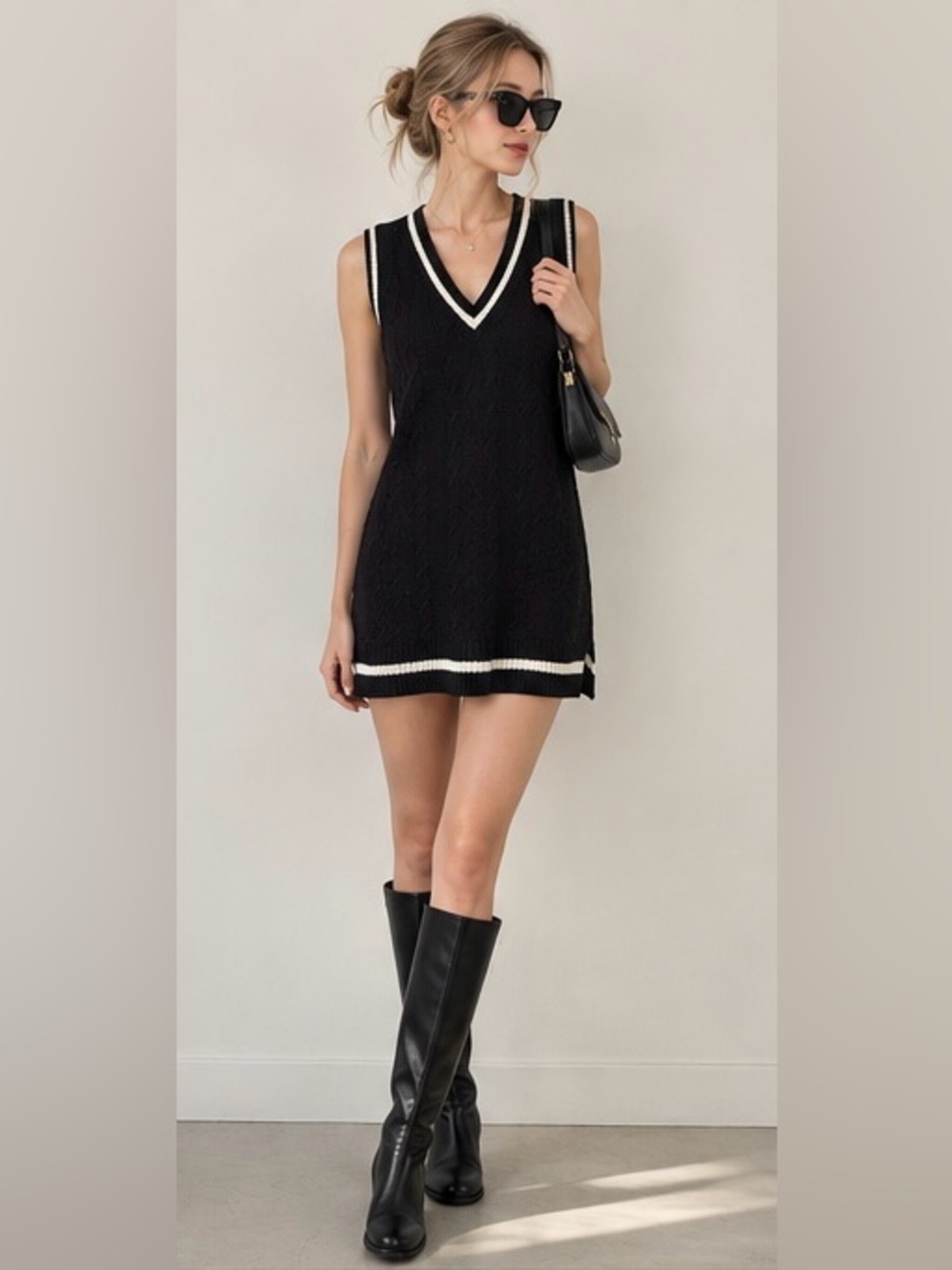 H&M Cable Knit Vest Mini Dress